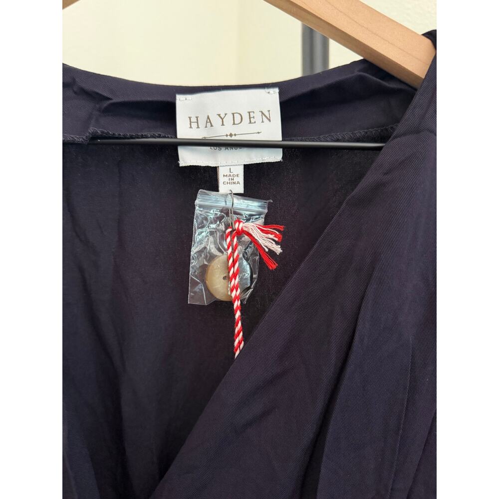 New Hayden Los Angeles boutique blue wrap dress L - Picture 3 of 4